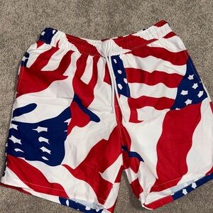 ASOS MENS Patriotic Red, White, and Blue Swim Shorts